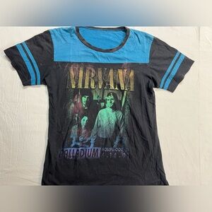 Nirvana Band Tee Shirt Hollywood Palladium Graphic Black Distressed Small